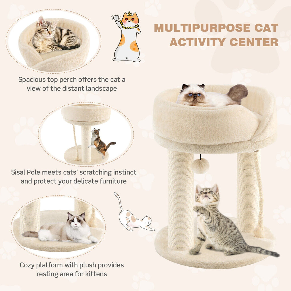 Cat Climbing Tree with Plush Perchs and Scratching Post