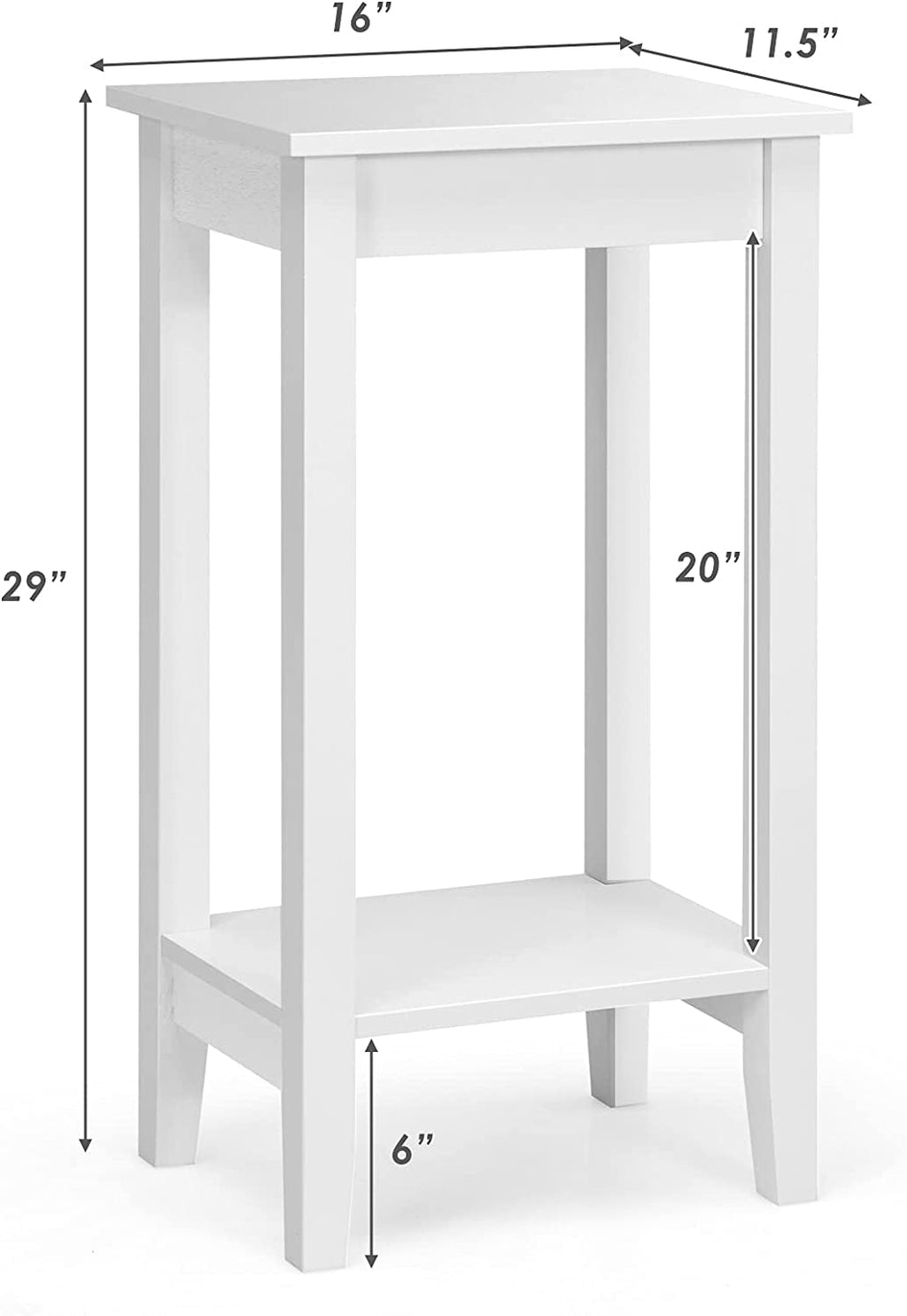 Set of 2 Versatile 2-Tier End Table with Storage Shelf