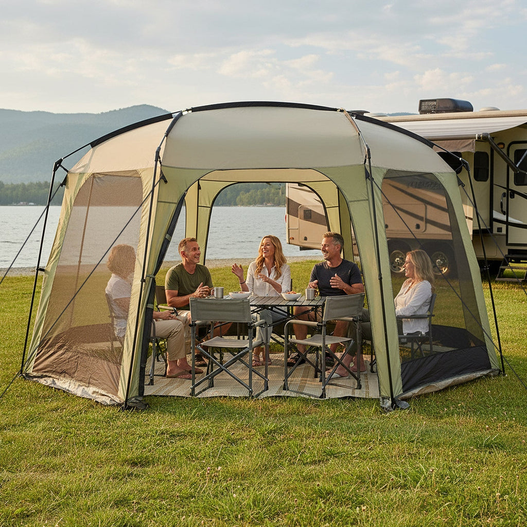 6-8 Person Netted Canopy Tent with Zippered Door