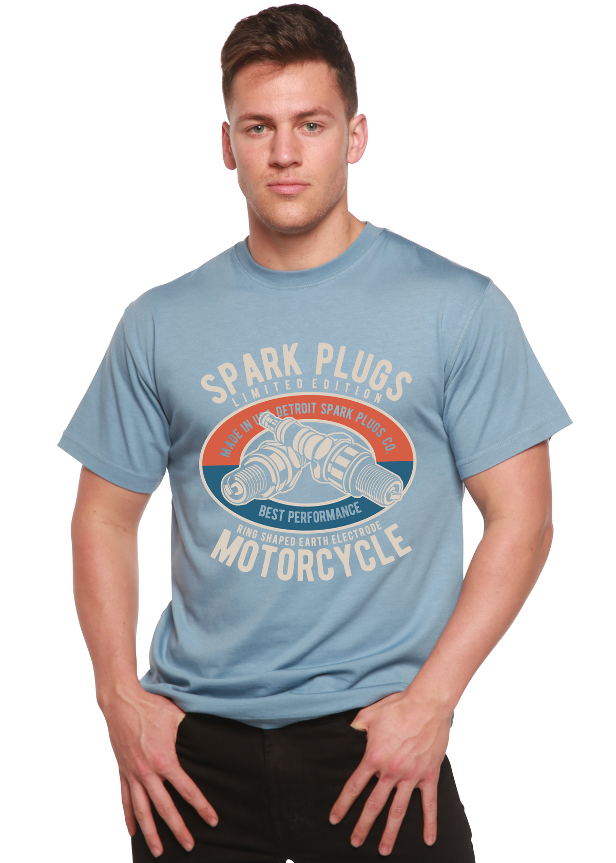 Spark Plugs Spun Bamboo® Men's Bamboo Viscose/Organic Cotton Short Sleeve Graphic T-Shirt
