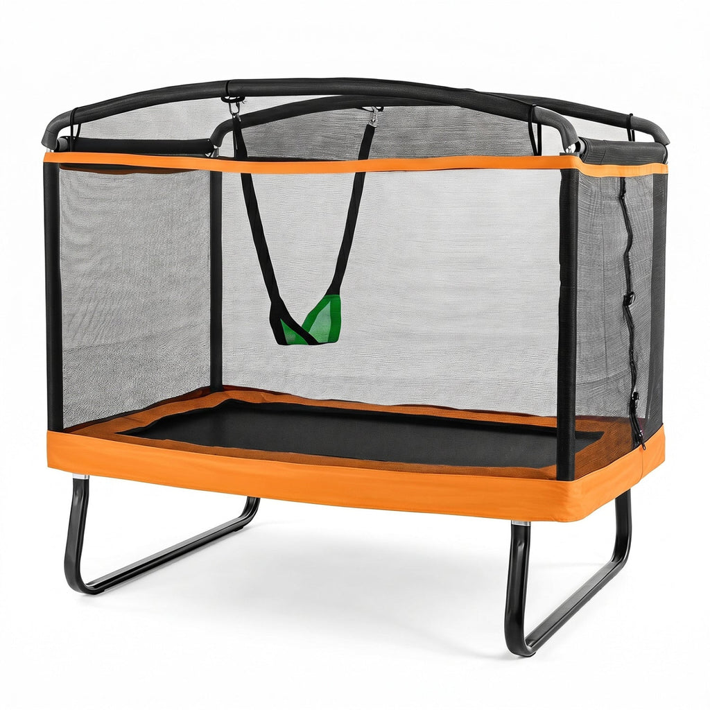6 FT Kids Trampoline with Swing and Safety Enclosure Net