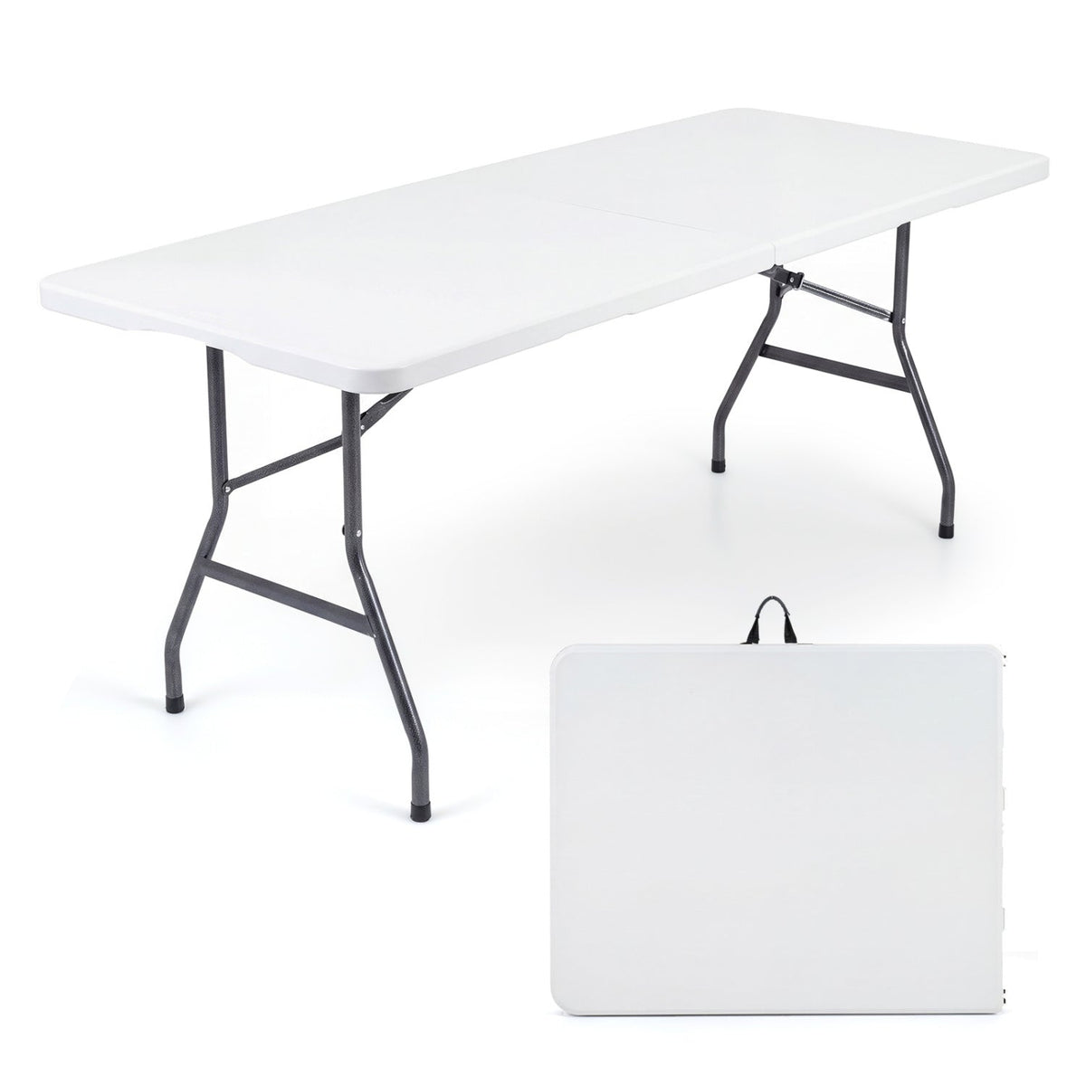 6 FT Fold-in-Half Camping Table with Carrying Handle