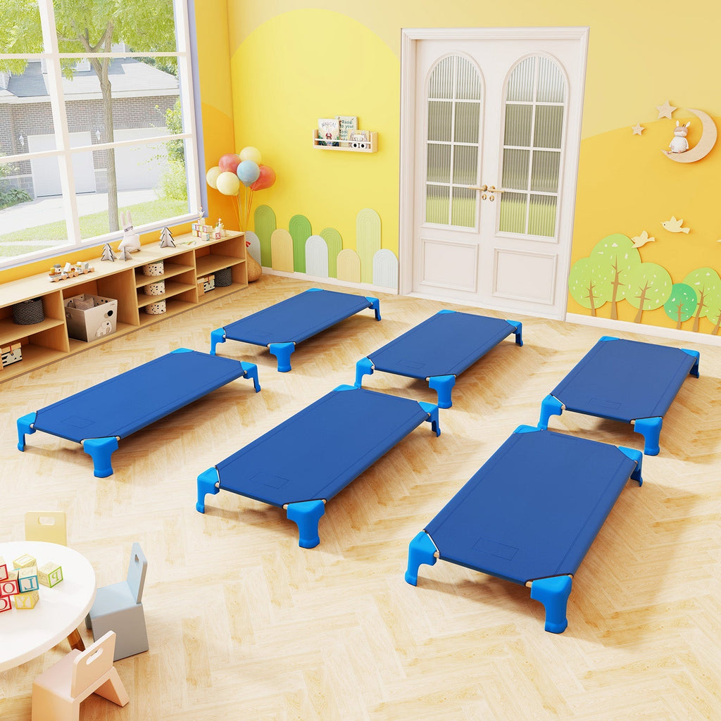 Portable 6 Pack Stackable Daycare Cots Sleeping Bed for Kids 53 Inch