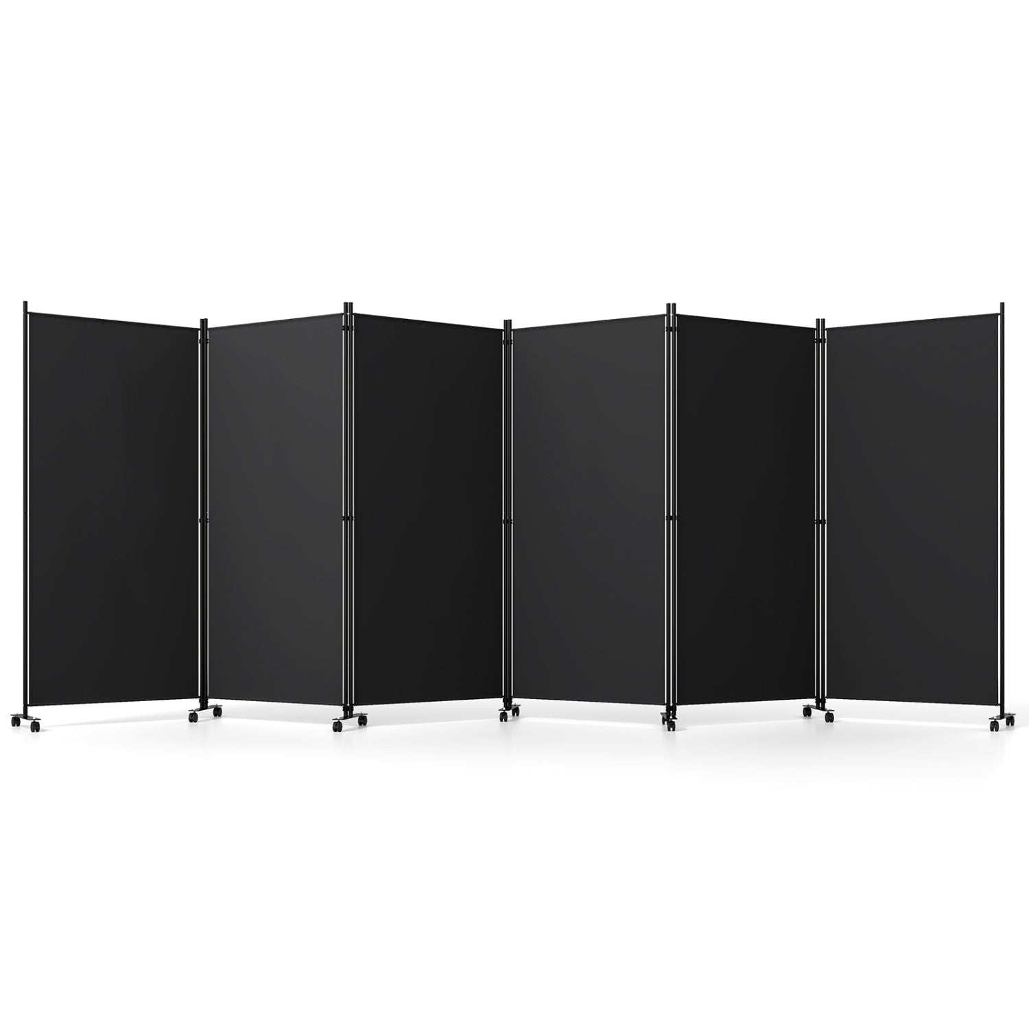 6-Panel Folding Room Divider with Wheels