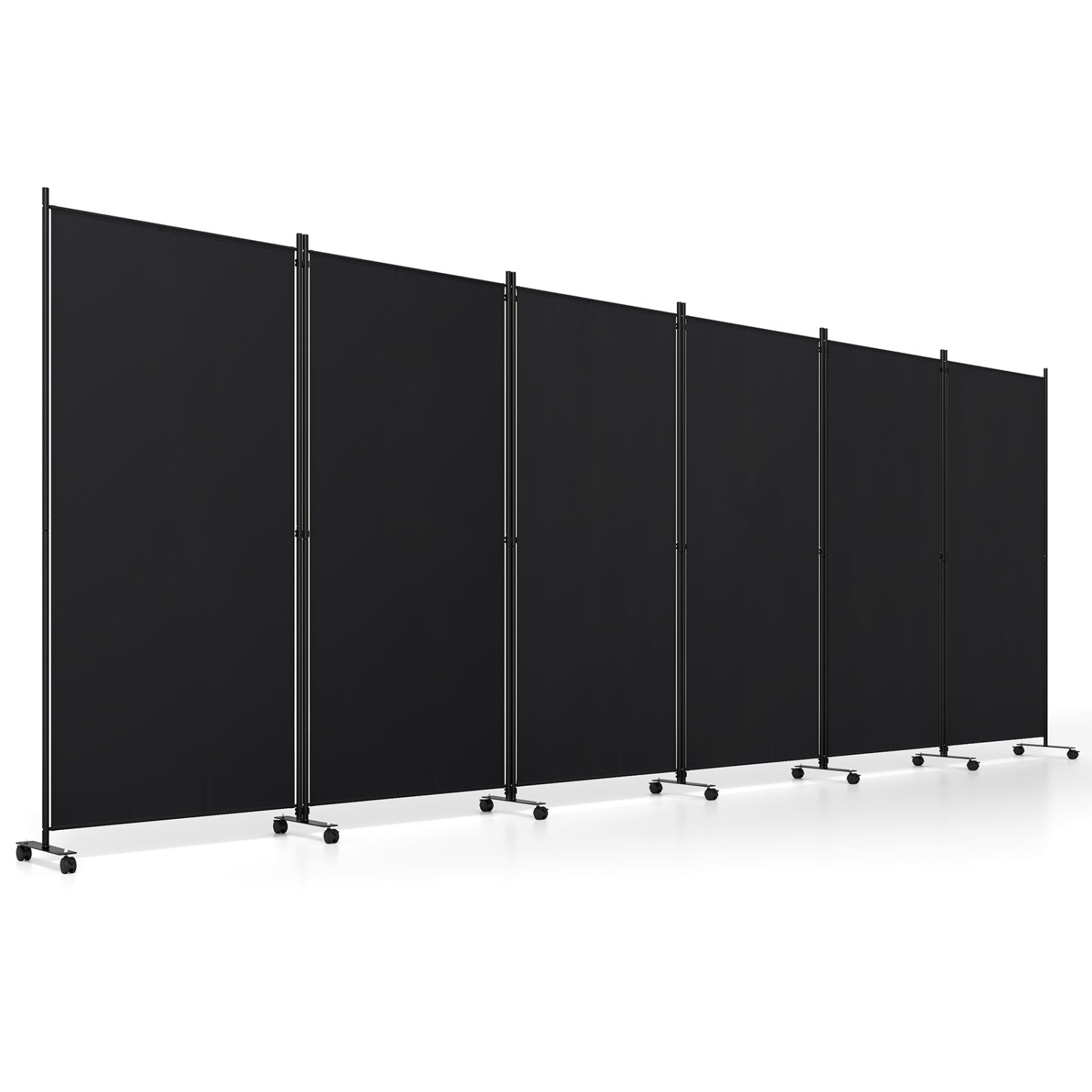 6-Panel Folding Room Divider with Wheels