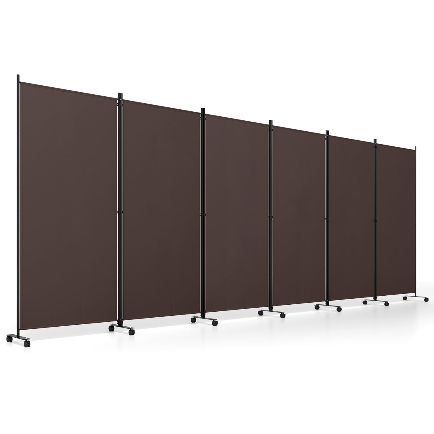6-Panel Folding Room Divider with Wheels