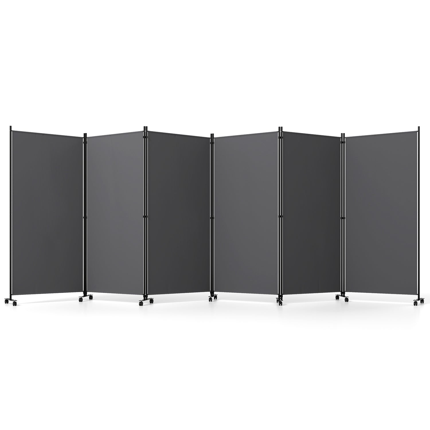 6-Panel Folding Room Divider with Wheels