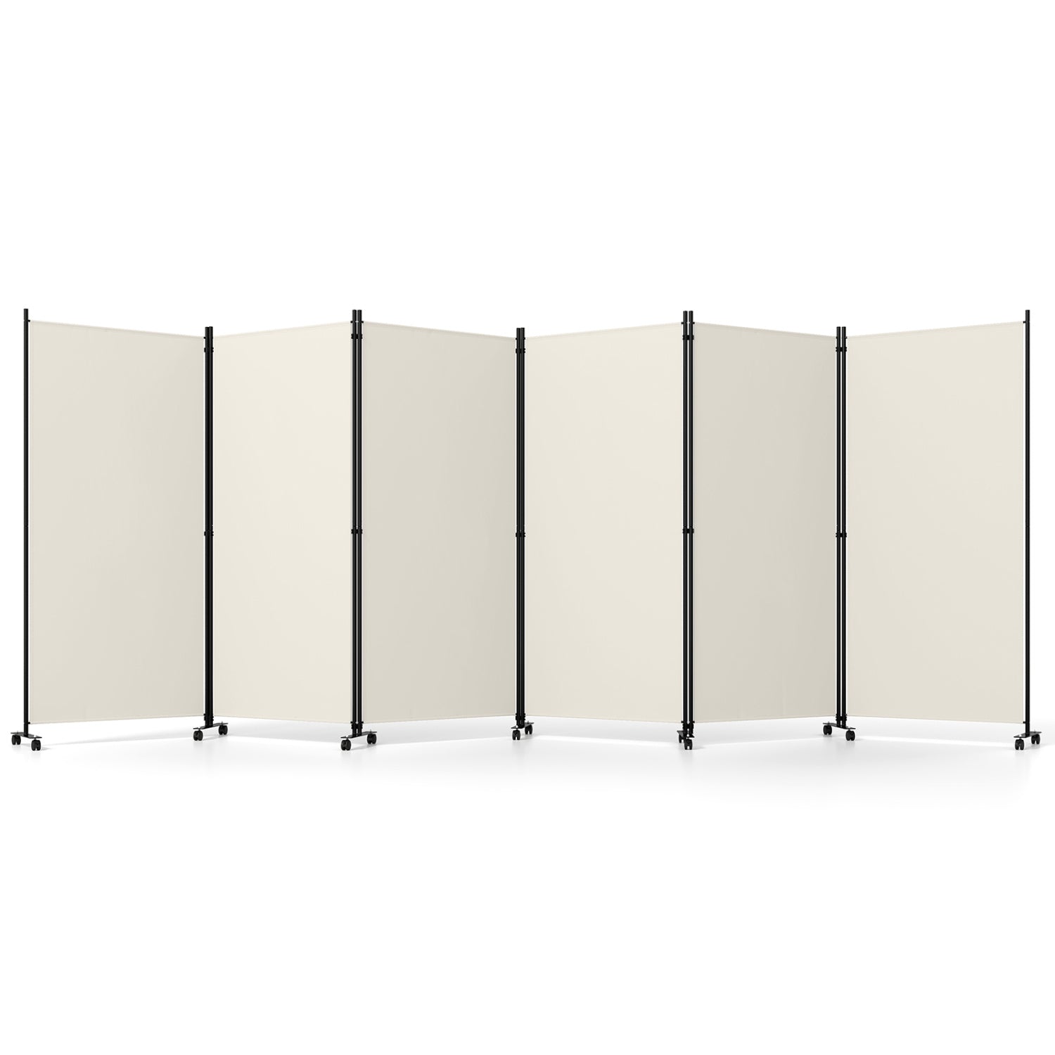 6-Panel Folding Room Divider with Wheels