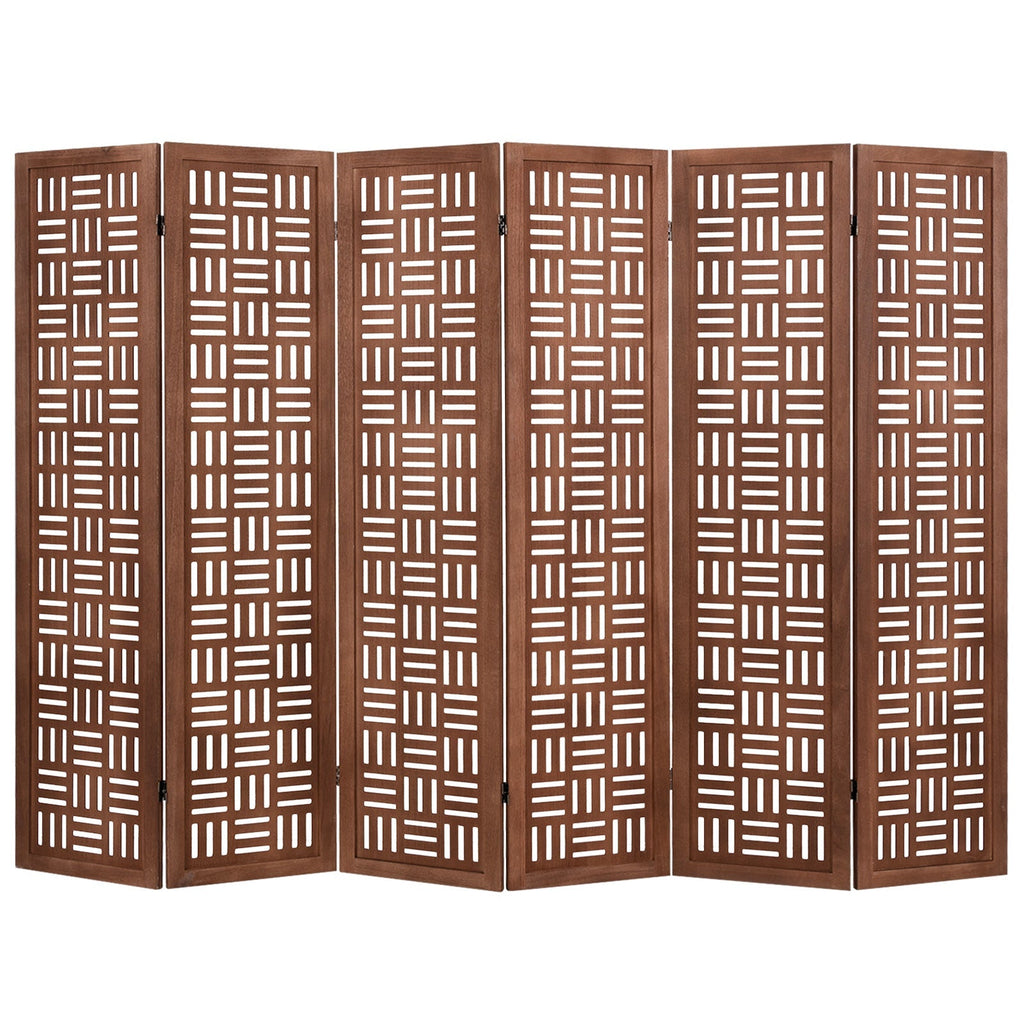4-Panel Solid Wood Room Divider Folding Partition Stand