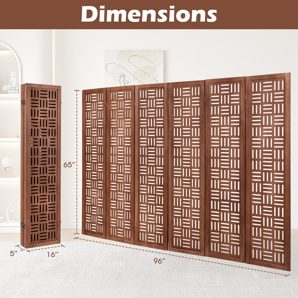 4-Panel Solid Wood Room Divider Folding Partition Stand