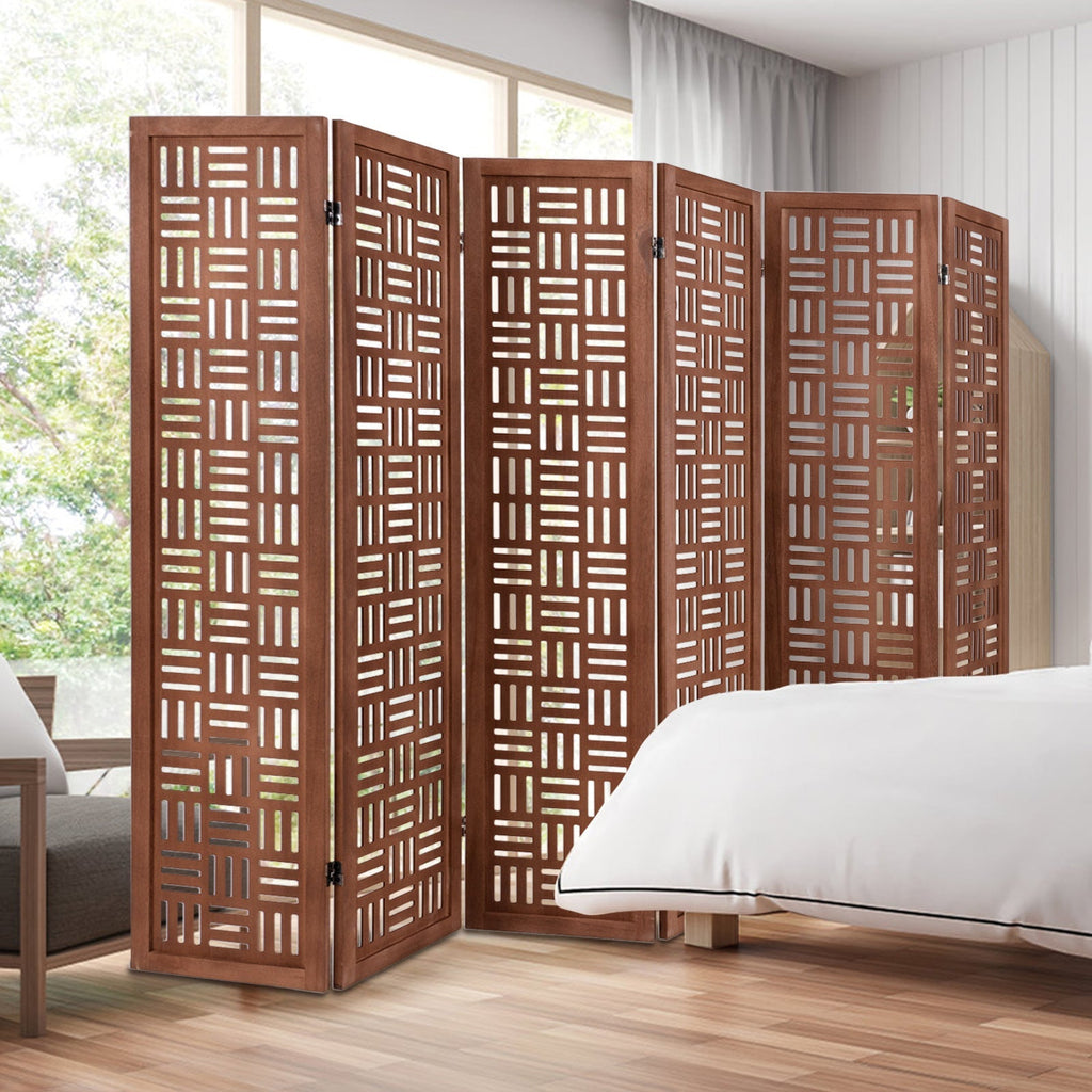 4-Panel Solid Wood Room Divider Folding Partition Stand