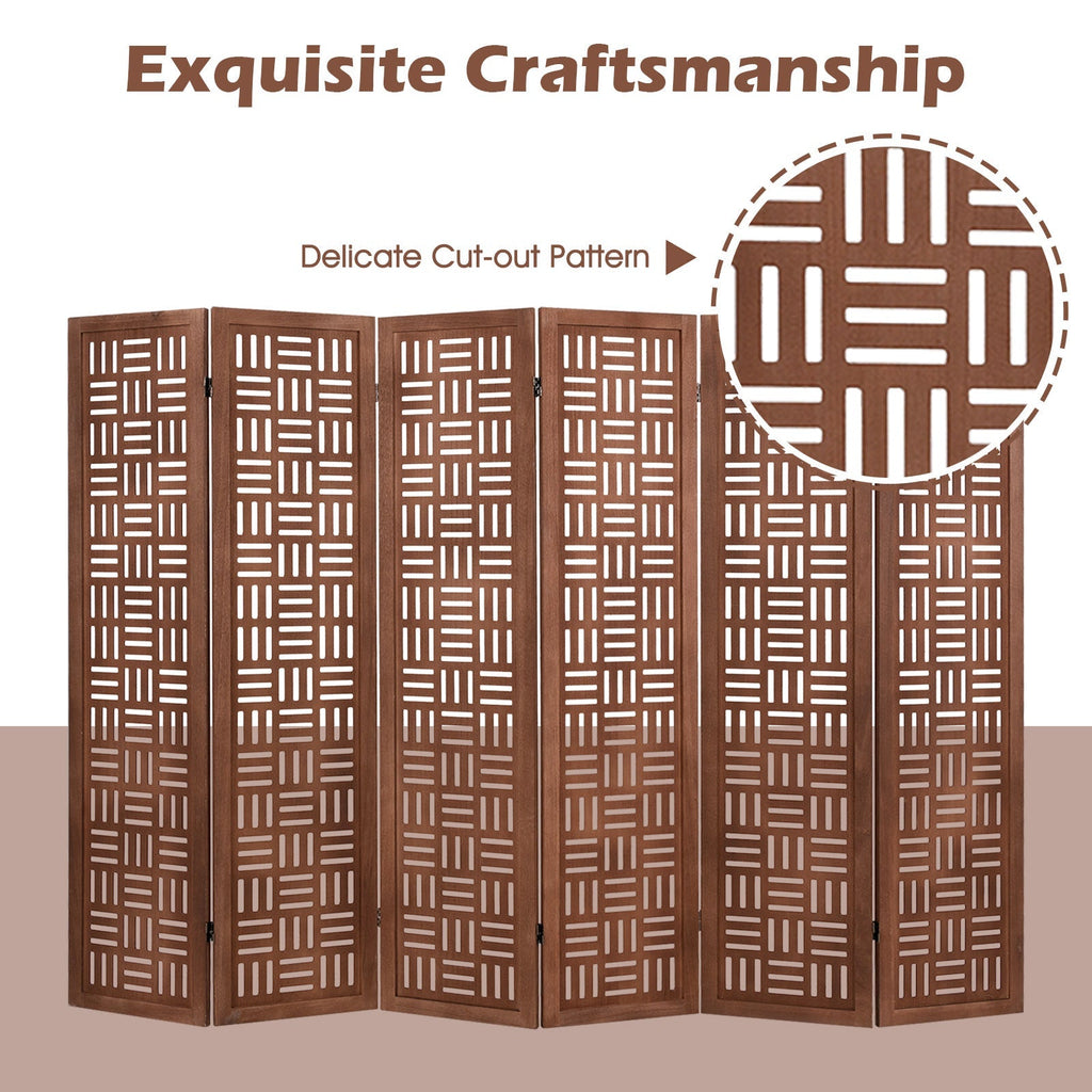 4-Panel Solid Wood Room Divider Folding Partition Stand