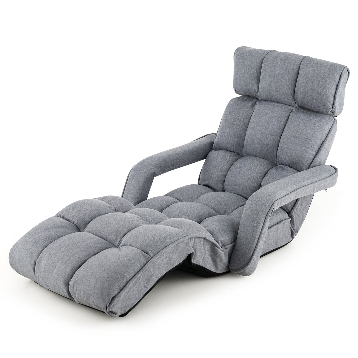 6-Position Adjustable Floor Chair with Adjustable Armrests and Footrest