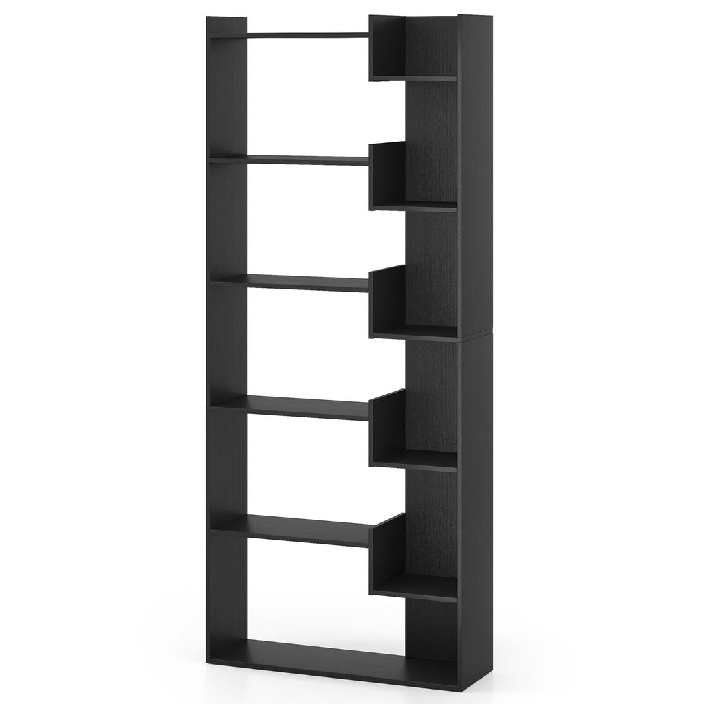 6-Tier Bookshelf Wooden Bookcase with 2 Anti-Tipping Kits Open Display Shelf