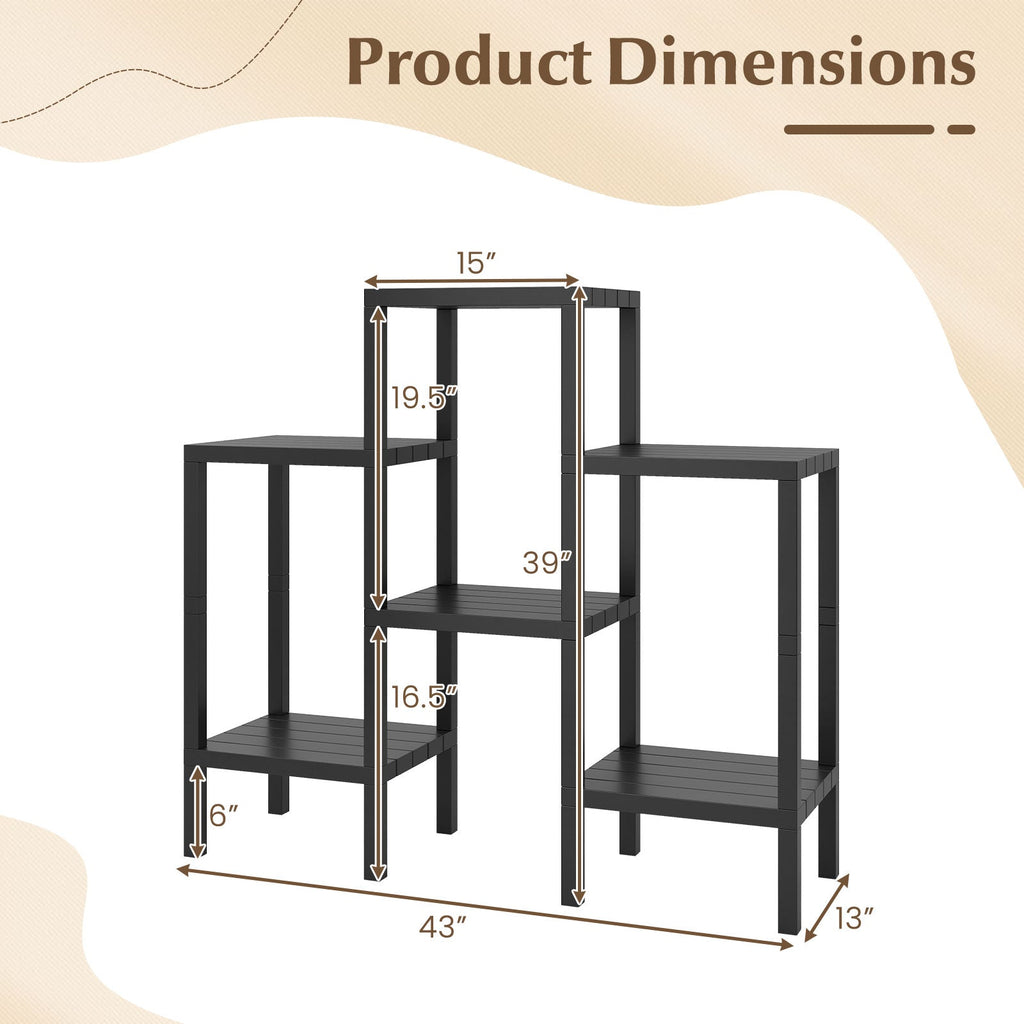 6-Tier Plastic Modular Storage Shelves for Living Room and Kitchen