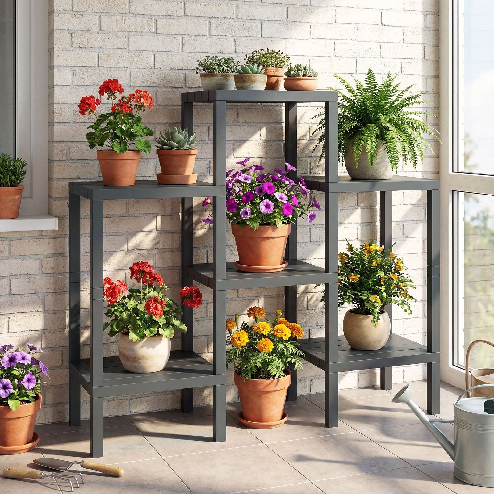 6-Tier Plastic Modular Storage Shelves for Living Room and Kitchen
