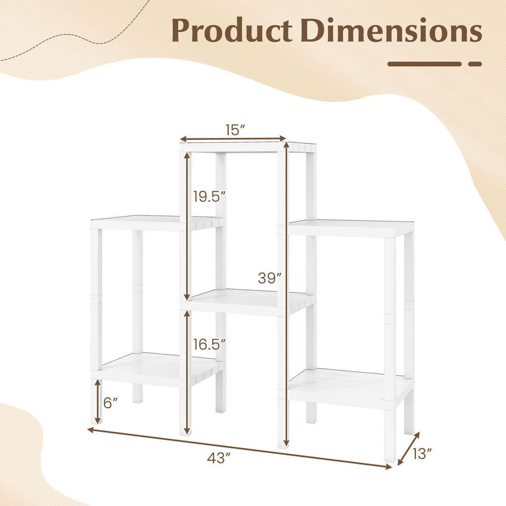 6-Tier Plastic Modular Storage Shelves for Living Room and Kitchen
