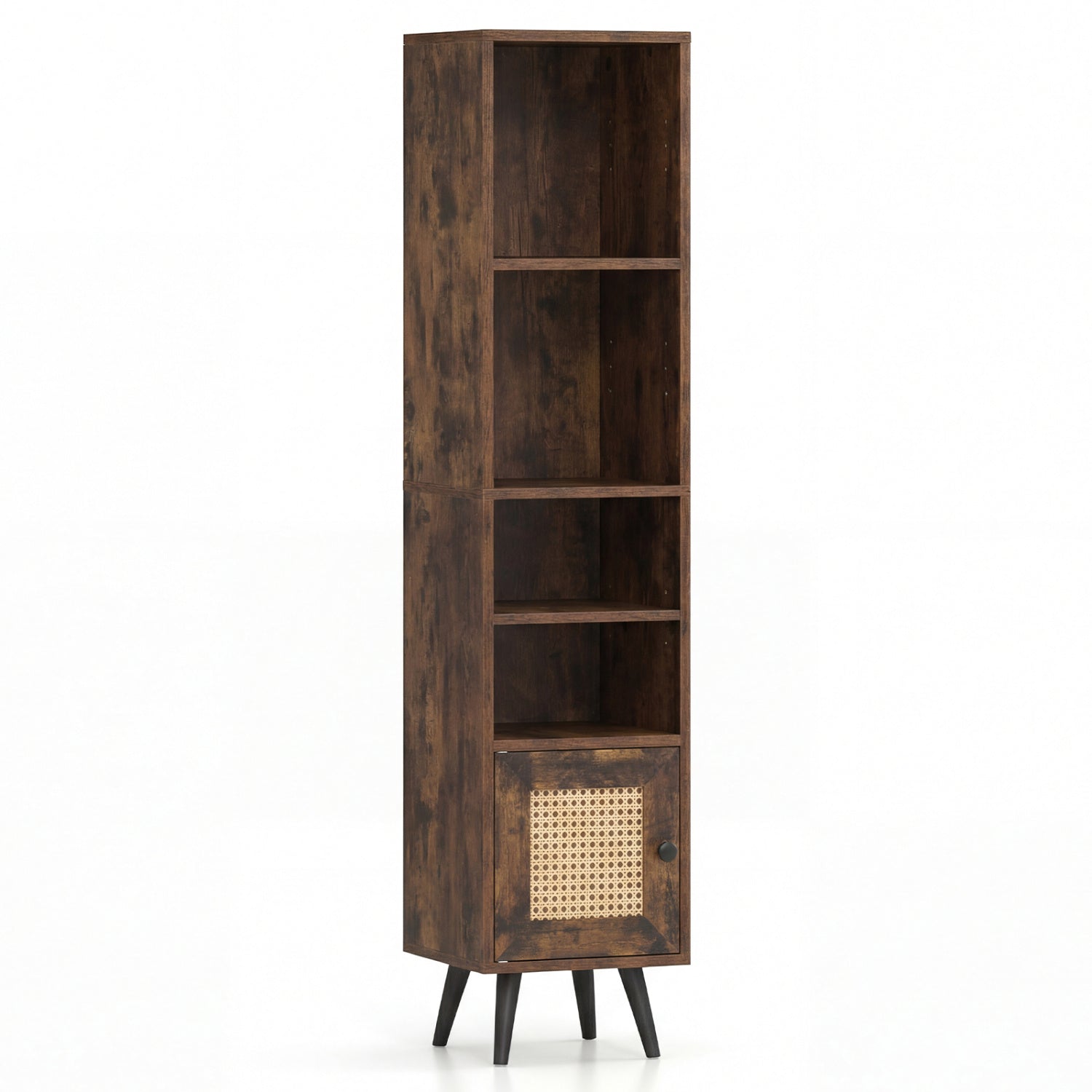 6-Tier Tall Narrow Bookcase 54 Inches Slim Storage Cabinet