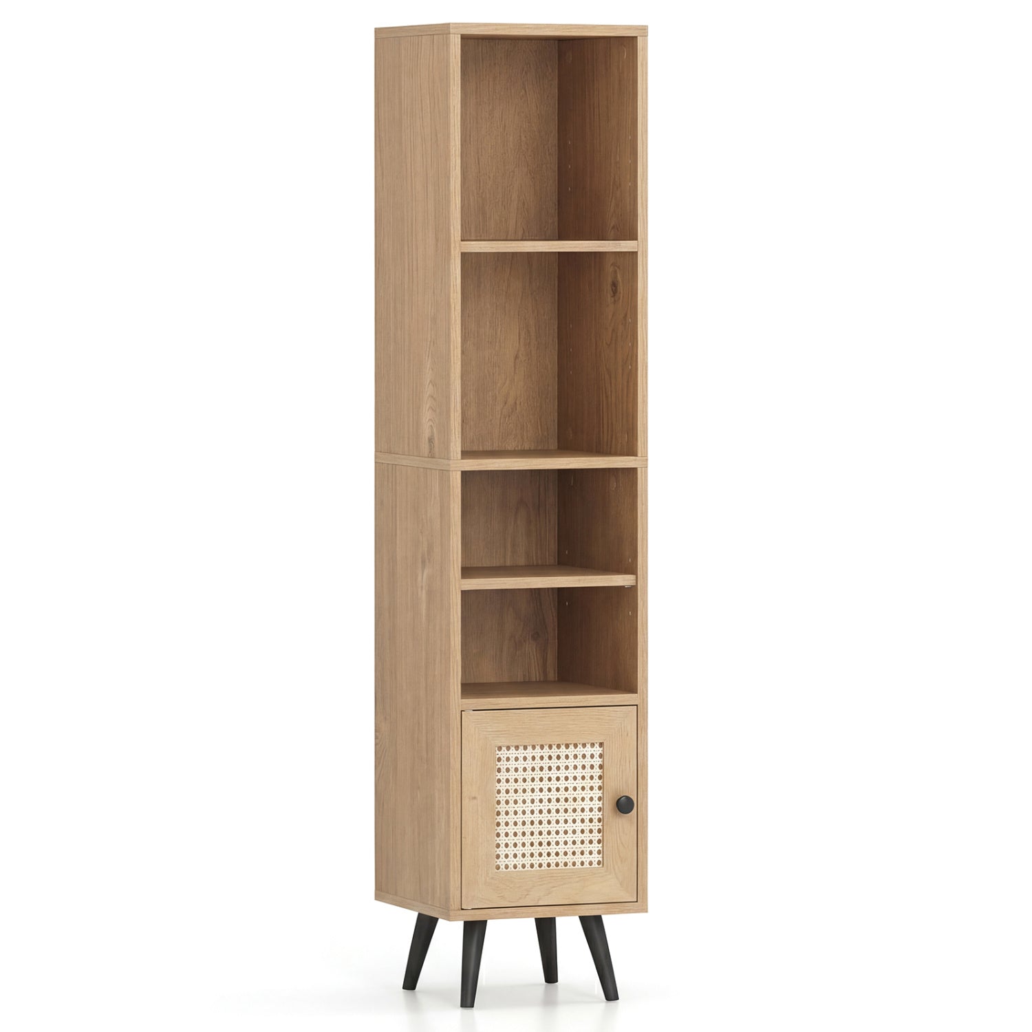6-Tier Tall Narrow Bookcase 54 Inches Slim Storage Cabinet