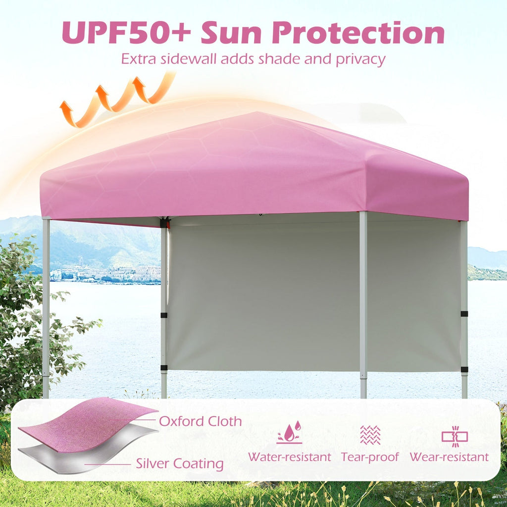 Pop-Up Canopy Tent 6x4 ft with Half Sidewall