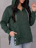 Side Snap Quarter-Zip Hoodie