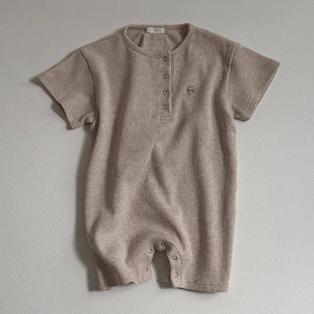 Simple Crew-neck Short-sleeve Jumpsuit For Baby Boys