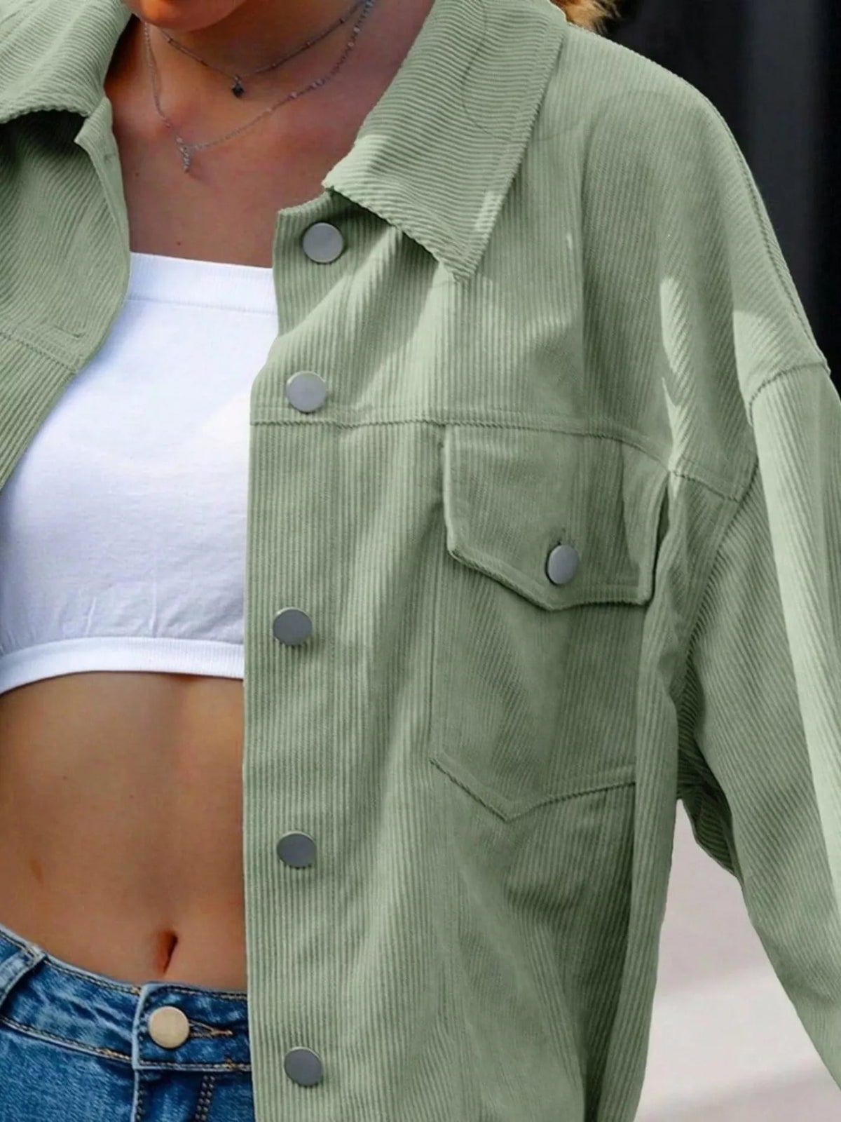 Corduroy Button-Down Shacket