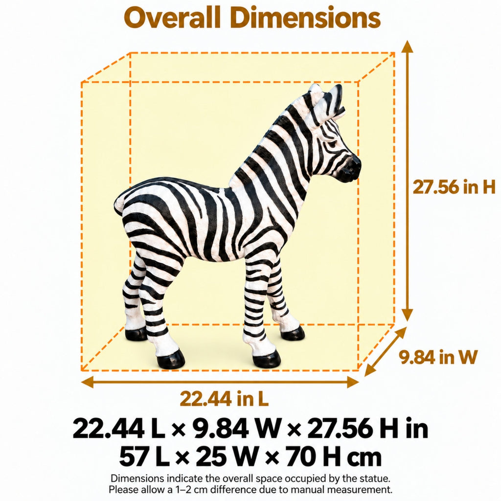 Standing Zebra Garden Statue 27.56 Inch