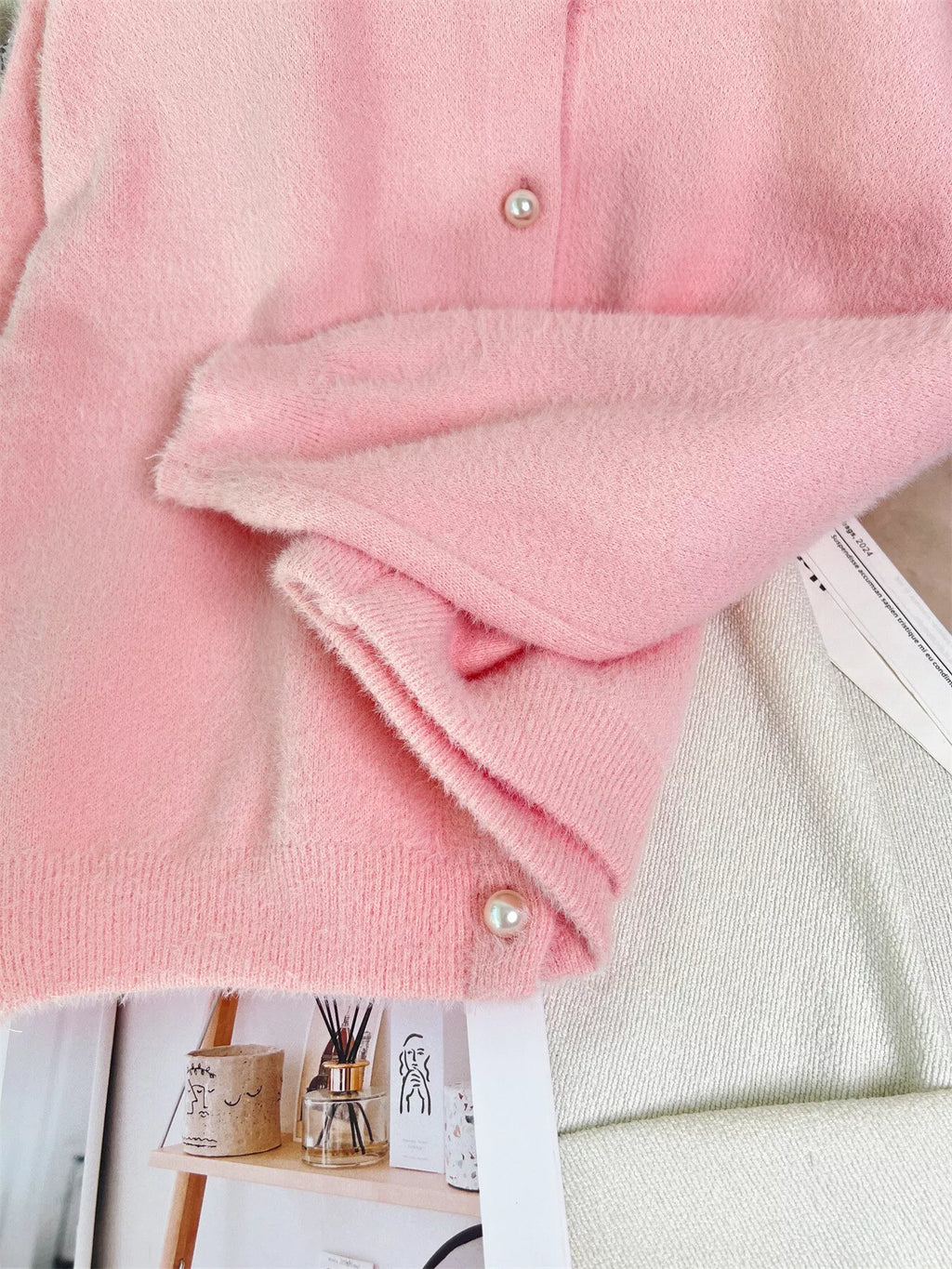 Fuzzy Knit Button Down Cardigan