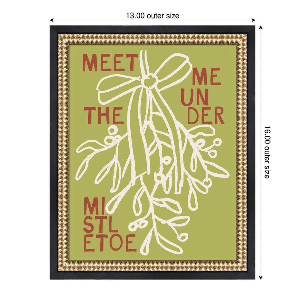 Mistletoe by Kikiandnim Framed Mounted Canvas Wall Art Print