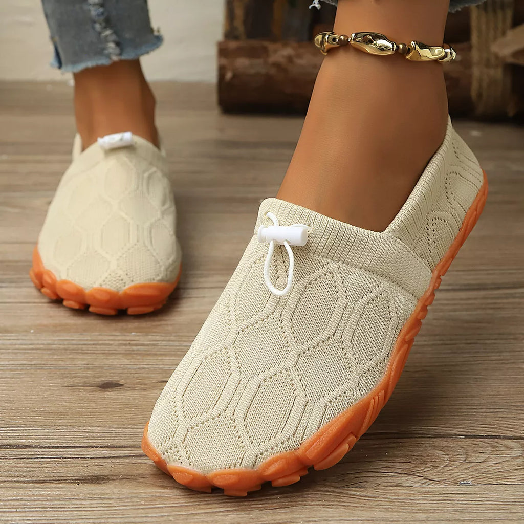 Round Toe Drawstring Slip-Ons