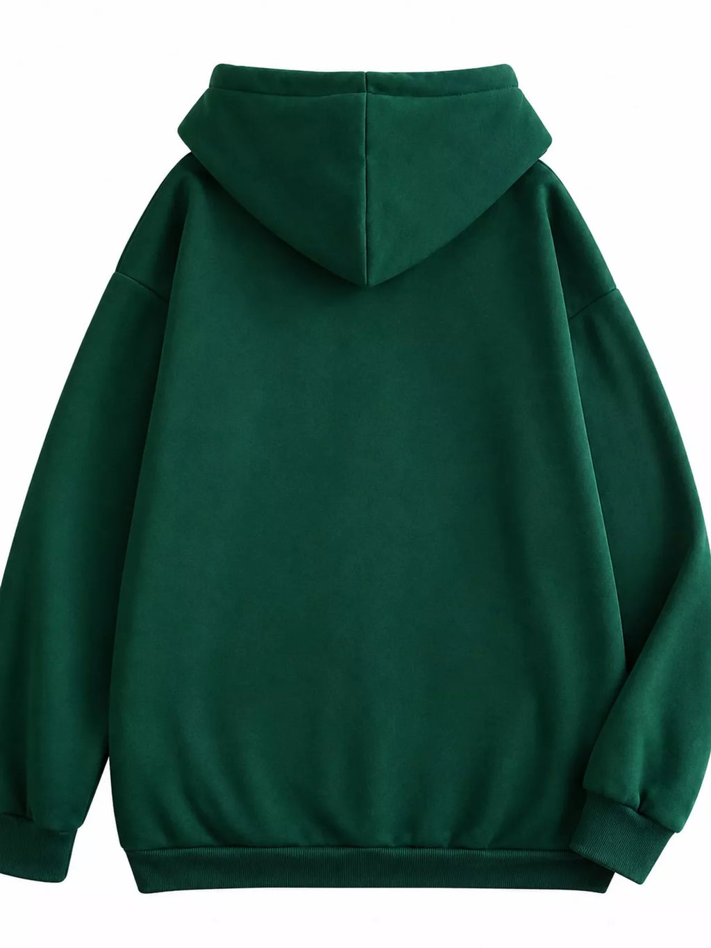 Full Size Oversized Solid Zip-Up Hoodie with Drawstring Plus Size
