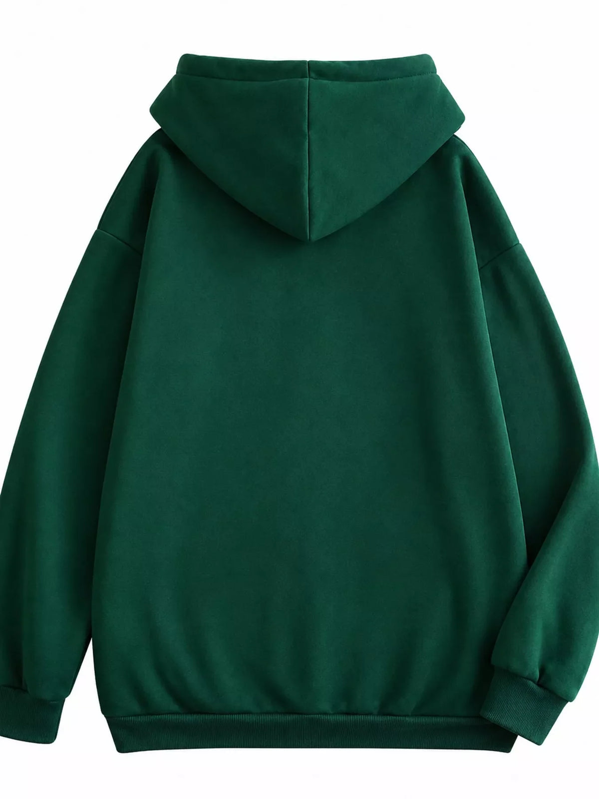 Full Size Oversized Solid Zip-Up Hoodie with Drawstring Plus Size