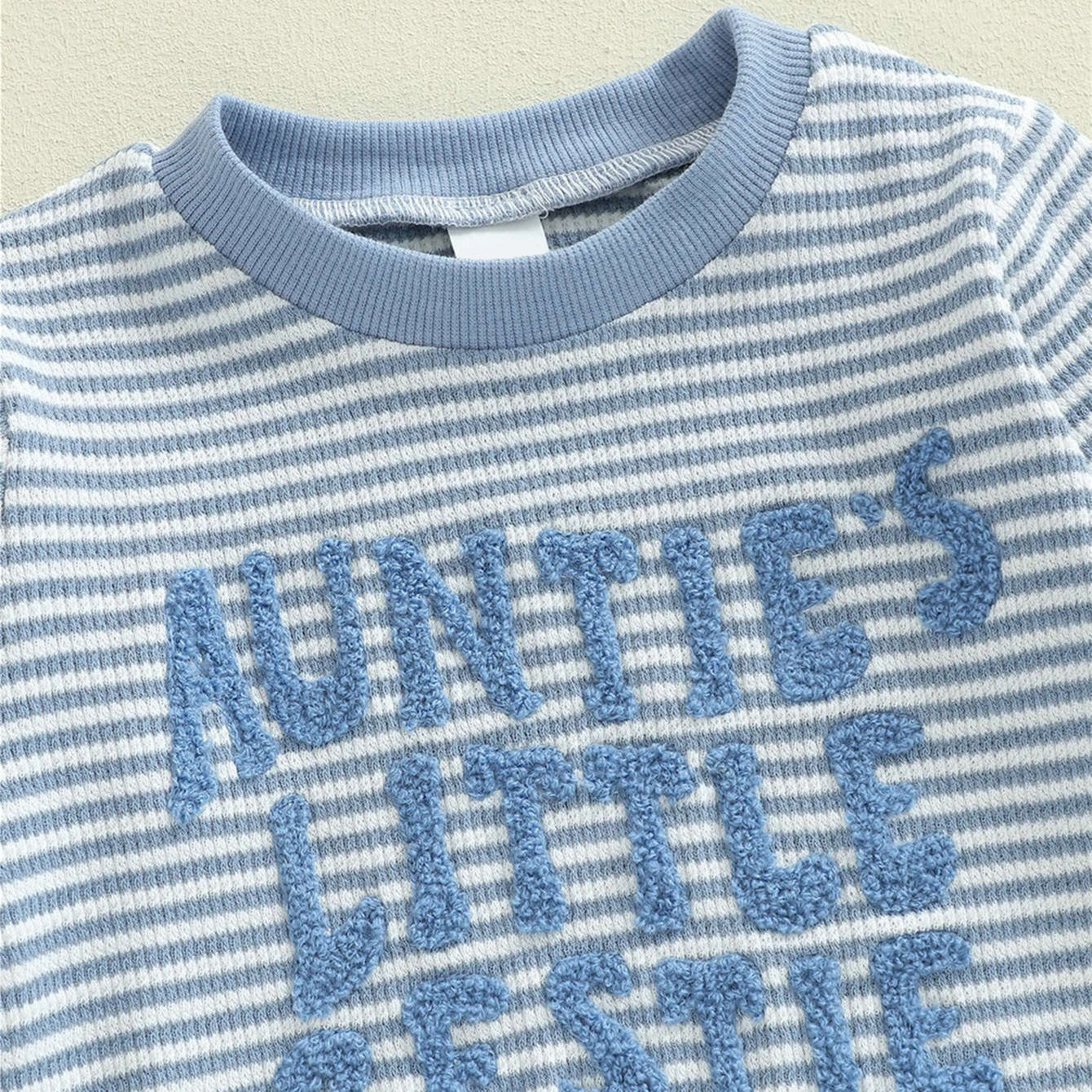 Casual Striped Waffle-knit Letter-embroidered Short-sleeve Top And Shorts