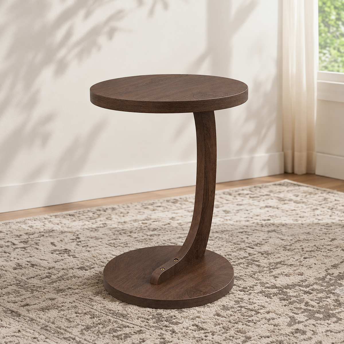 14.96" × 21.65" C-Shaped End Table