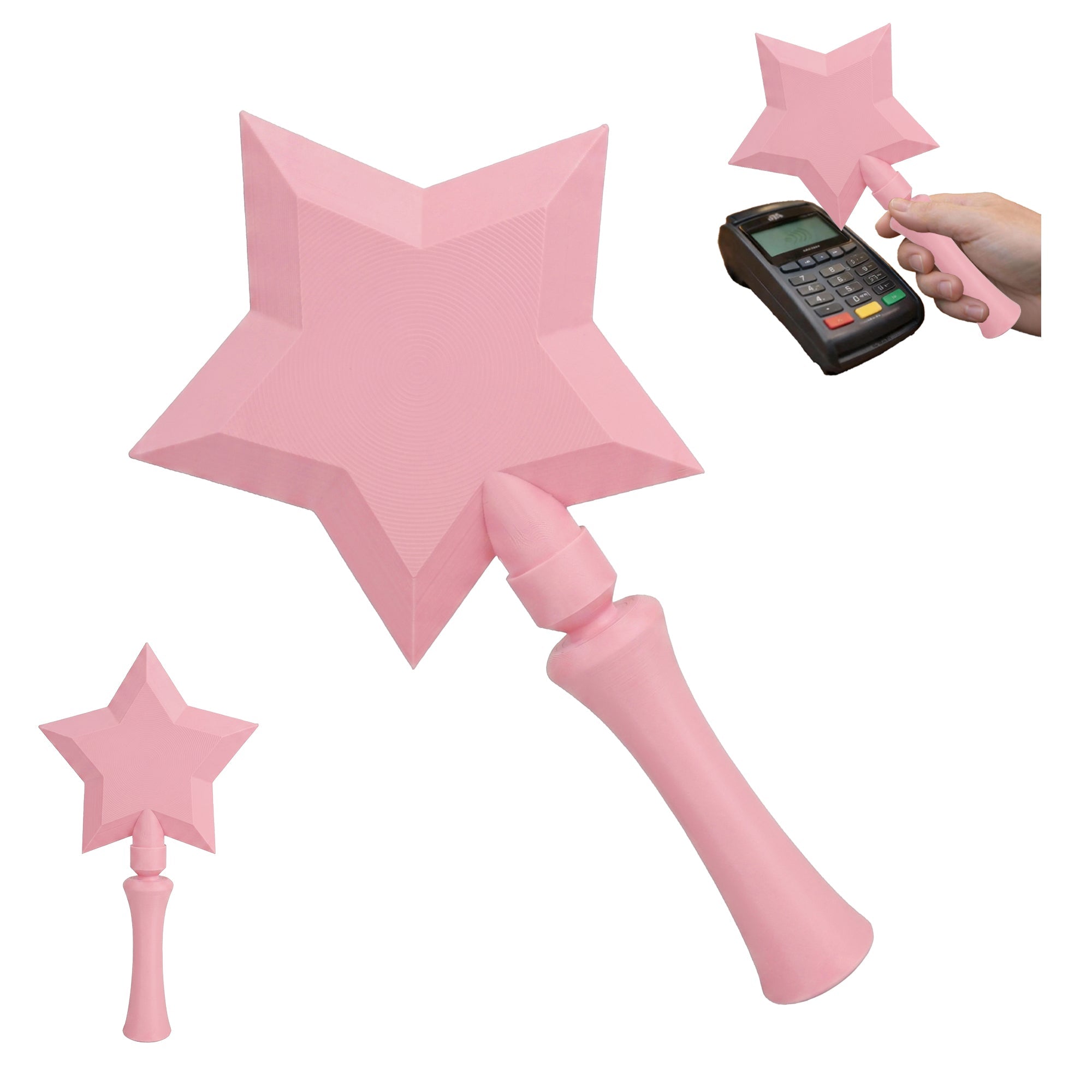 3D Printed Star Wand Contactless Card Holder, Short Magic Wand With Card Slot For Tap Payment, Party Costume Prop And Novelty Gift
