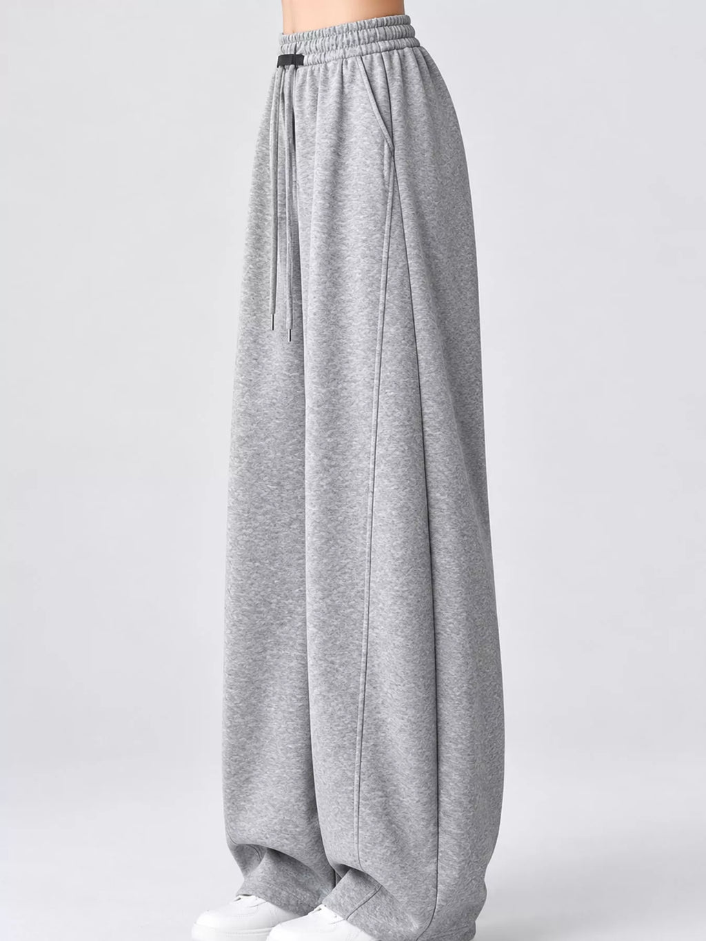 Full Size Drawstring Loose Fit Wide-Leg Sweatpants Plus Size