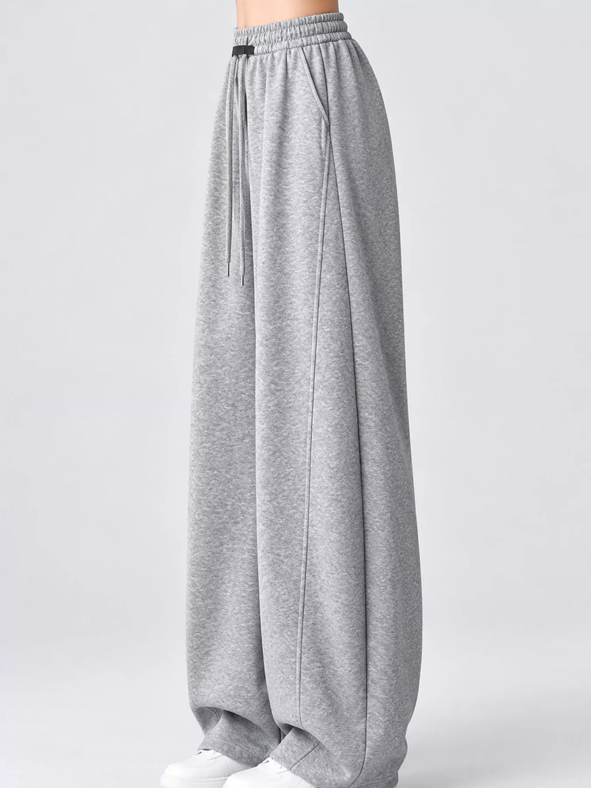 Full Size Drawstring Loose Fit Wide-Leg Sweatpants Plus Size