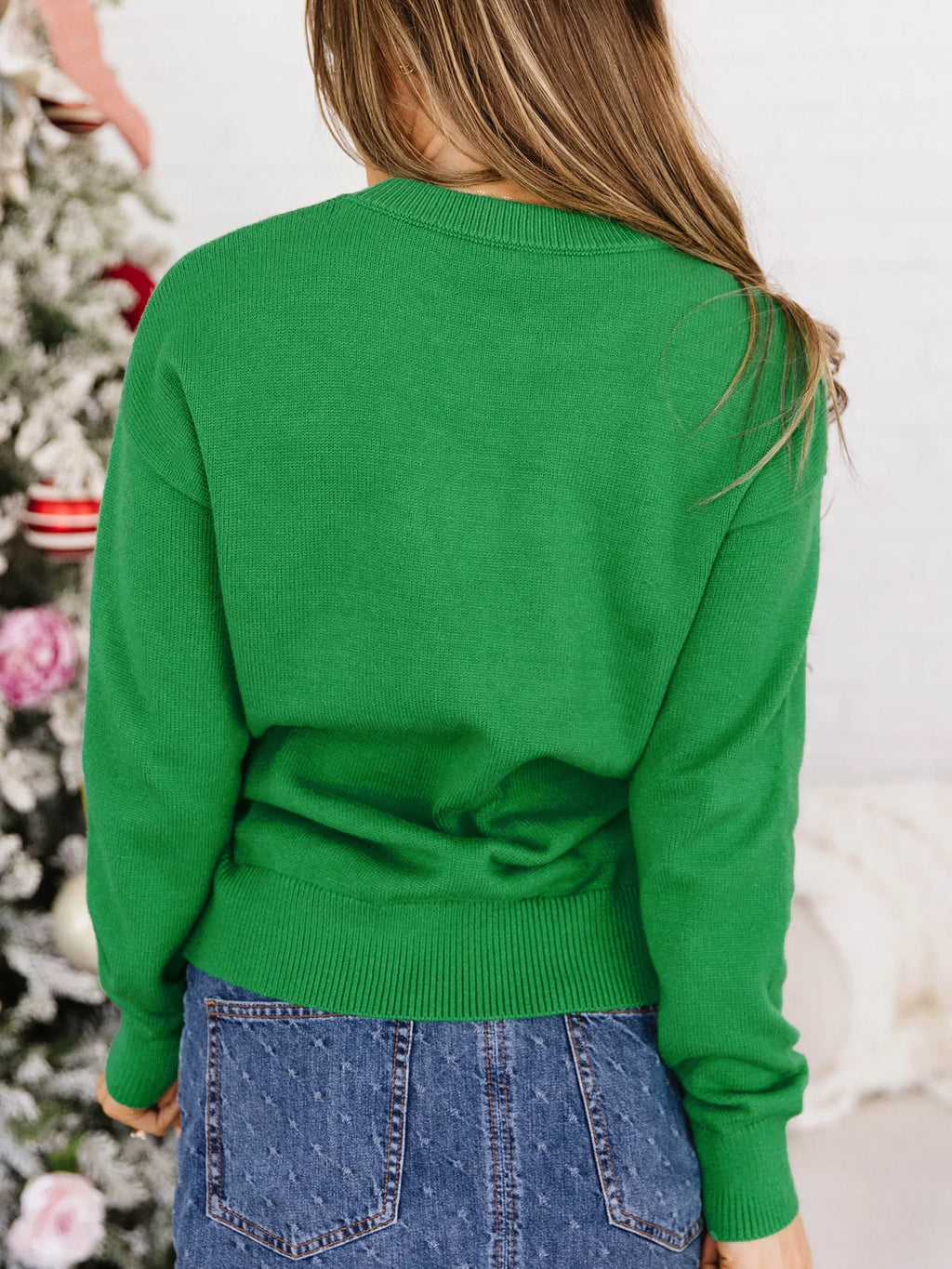 Abstract Patch Embroidery Christmas Pullover Sweater