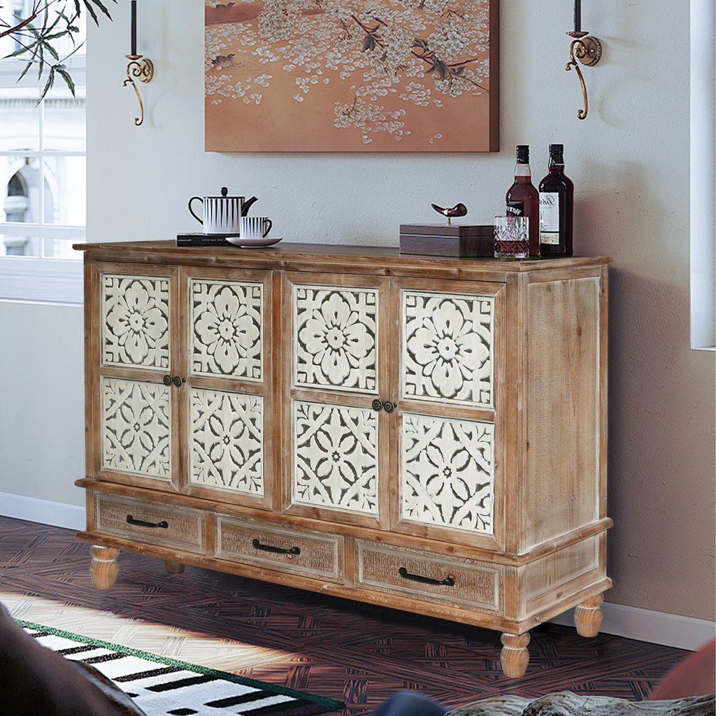 Chic Distressed Cabinets with Ample Storage - Multicolor