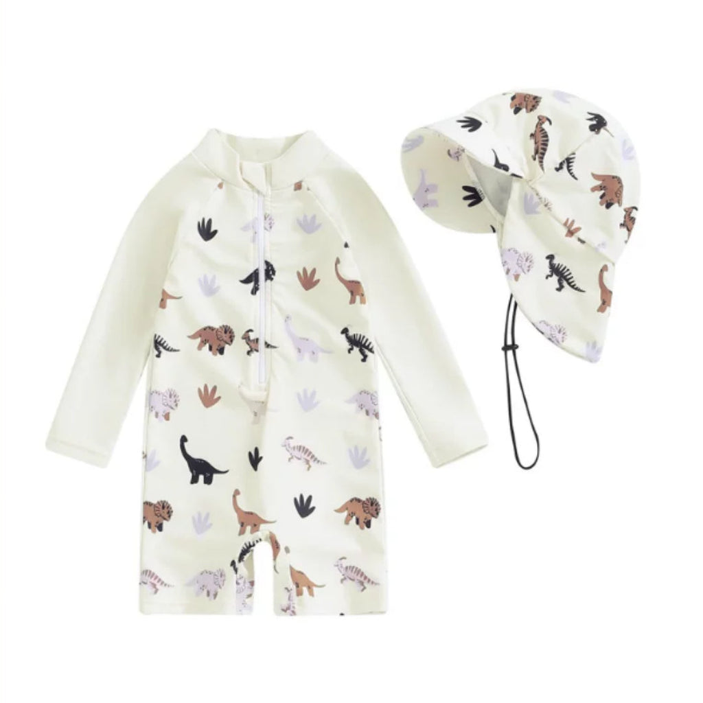 Baby Long-sleeved Onesie Swimsuit With Sun Protection for Boys And Girls