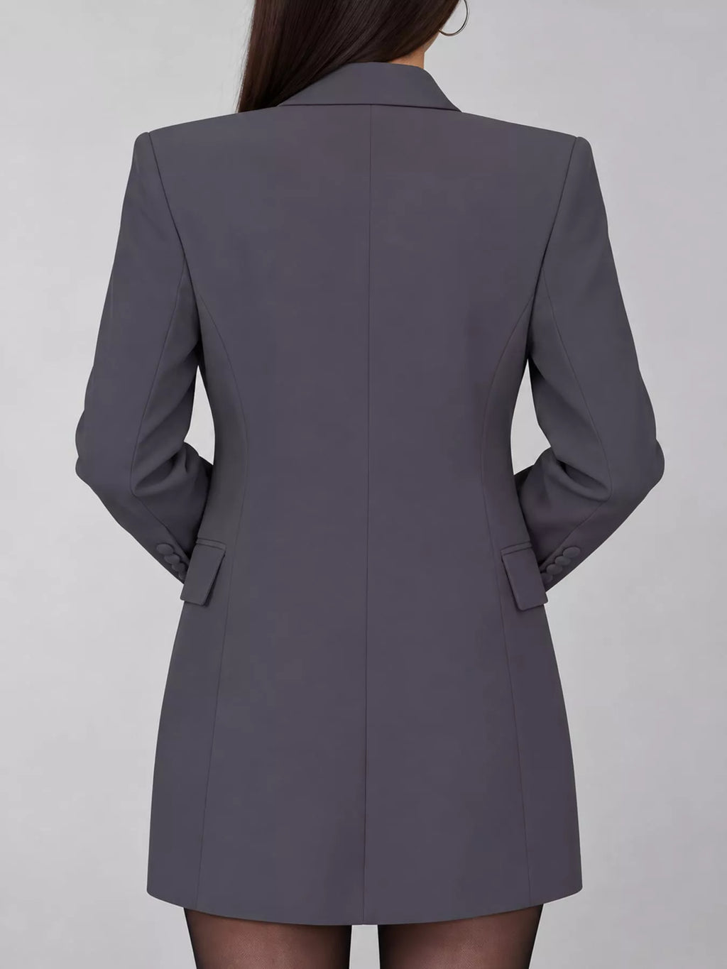Full Size Double-Breasted Slim-Fit Blazer Plus Size