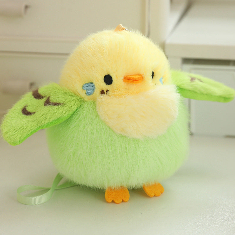 Cartoon Parrot Plush Toy Pendant For Girls Bags And Keychains
