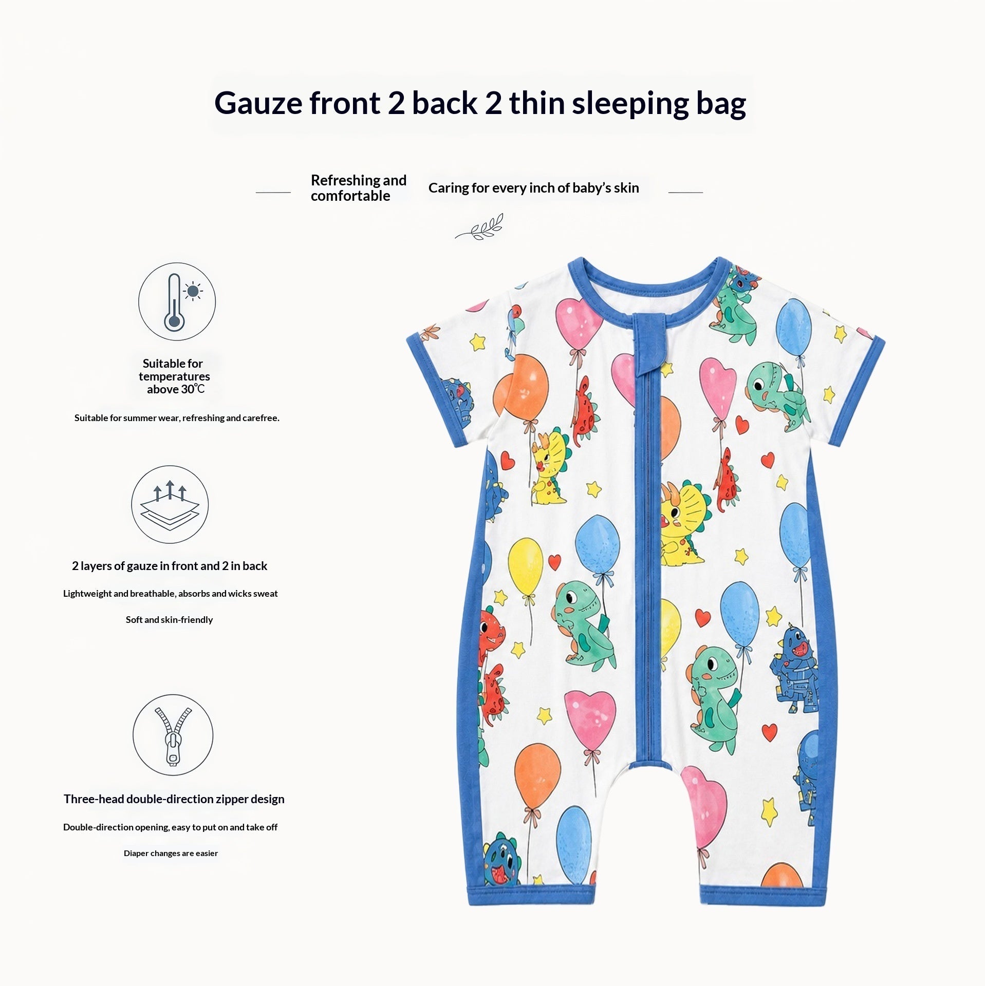 Dudu SpringSummer Lightweight Baby Gauze Sleeping Bag