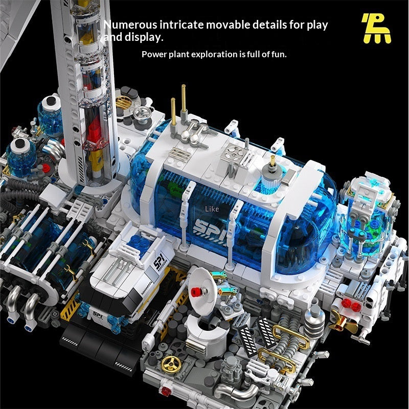 Space-Based Wind Power Plant Building Block Puzzle Assembly Toy