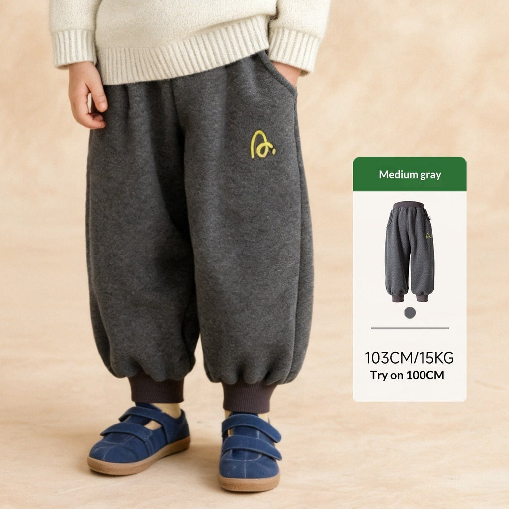 Warm Comfortable And Versatile Fleece-lined Jogger Pants For Boys And Girls
