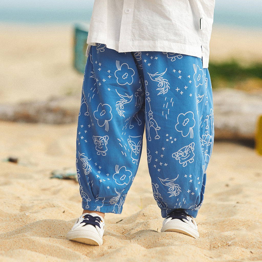 Childrens Mosquito-Proof Pants Solid-Color Casual Trousers