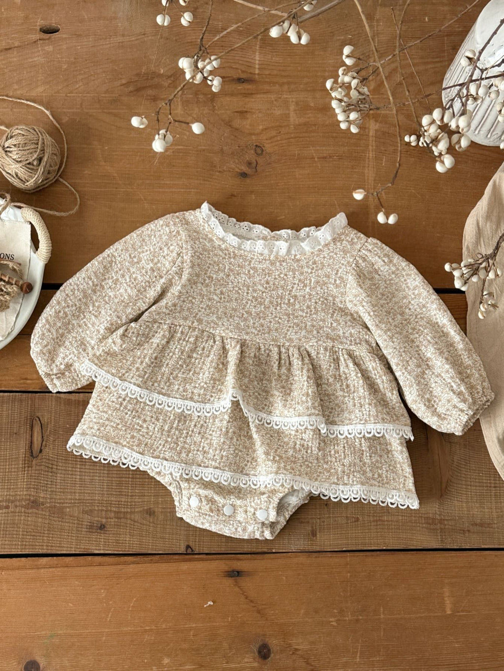 Korean-style Childrens Long-sleeved Printed Onesie