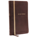 KJV, Thinline Bible, Standard Print, Imitation Leather, Brown, Indexed, Red Letter Edition, Comfort Print - Imitation Leather