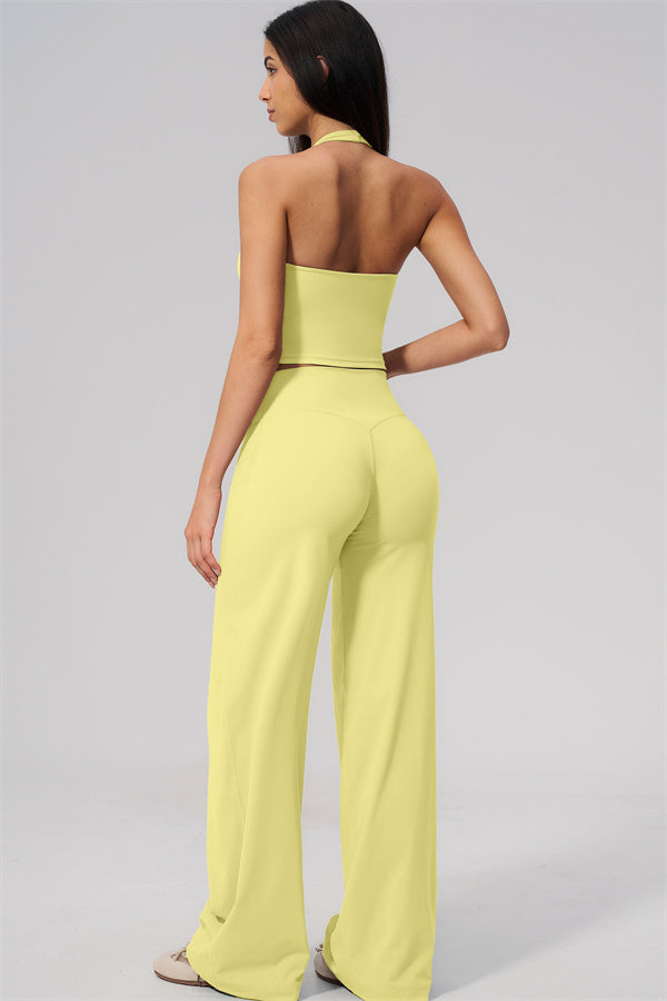 The Twirl Wide Strap Halter Crop Top